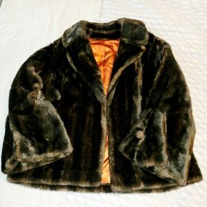 Vintage cropped faux fur jacket
